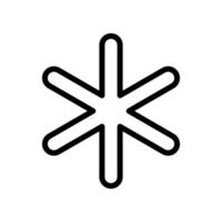 Asterisk star symbol icon in line style design isolated on white background. Editable stroke. vector