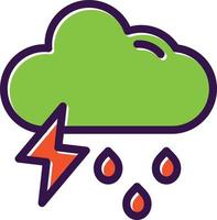 Cloud Showers Heavy Vector Icon Design