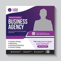 Creative business marketing agency and corporate social media post template vector