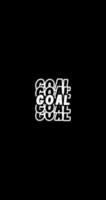 4k goal text typography animation with black background. Vertical orientation. Motion graphics. video