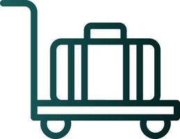 Luggage Cart Vector Icon Design