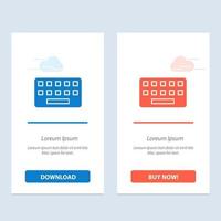 KeyBoard Typing Board Key  Blue and Red Download and Buy Now web Widget Card Template vector