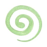 Hand-drawn spiral green watercolor texture. Abstract element for design vector