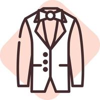 Event grooms suit, icon, vector on white background.