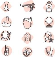 Conjunto de iconos de tratamiento corporal, icono, vector sobre fondo blanco.