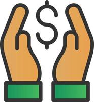 Hand Holding Usd Vector Icon Design