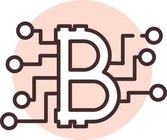 Blockchain digital, icon, vector on white background.