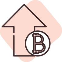 Blockchain growth, icon, vector on white background.