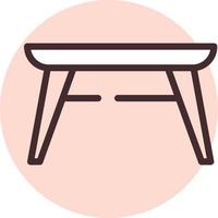 Furniture table, icon, vector on white background.