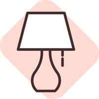 Light table lamp, icon, vector on white background.