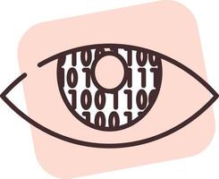 Blockchain vision, icon, vector on white background.