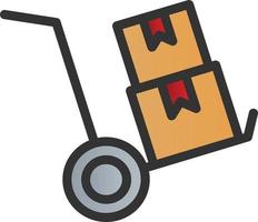 Dolly Flatbed Vector Icon Design