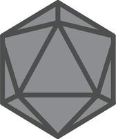 diseño de icono de vector de dados d20