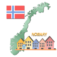 aldeia unredal na noruega com bandeira nacional e mapa png