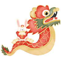 kaninchen chinesisches neujahr aquarellillustration png