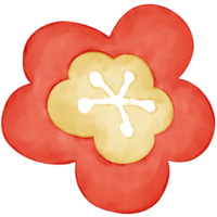 waterverf bloem gouden rood png