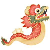 illustration aquarelle de dragon chinois png