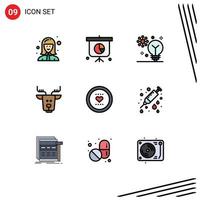 Set of 9 Modern UI Icons Symbols Signs for favorite canada artificial intelligence arctic machine learning Editable Vector Design Elements