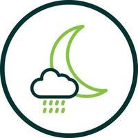 Cloud Moon Rain Vector Icon Design