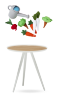 Modern wooden table with cut out isolated on background transparent png