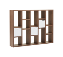 Modern wooden cabinet with cut out isolated on background transparent png