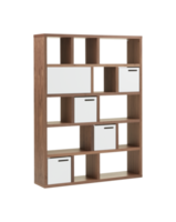 Modern wooden cabinet with cut out isolated on background transparent png