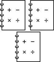 Maths workbook with cover full of specific mathematical operations vector