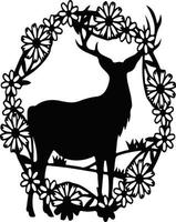 Simple design of a reindeer depicted in a spherical shape, with the dominant colour being black vector