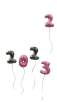 balão de ano novo 2022 fly away 2023 chegou preto e rosa png