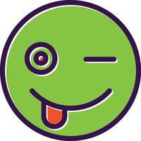 Grin Tongue Wink Vector Icon Design