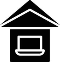 Laptop House Vector Icon Design