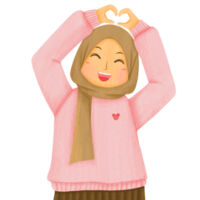 personnage de hijab musulman mignon png