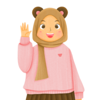 lindo personaje hijab musulmán png