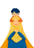 madre musulmana e hijo png