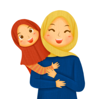 muslimsk mor och dotter png
