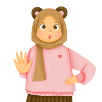 Cute Muslim Hijab Character png