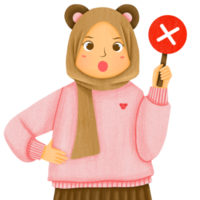 lindo personaje hijab musulmán png