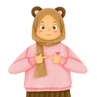 personnage de hijab musulman mignon png