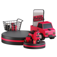 ilustración de viernes negro 3d png