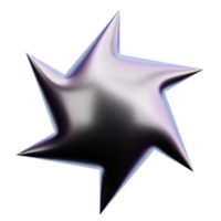 Abstract Star 3D Shape. Gradient Color. png