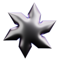 forma 3d de estrella abstracta. degradado de color. png