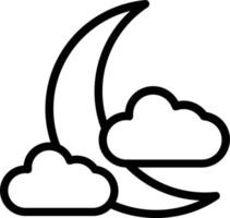 Cloud Moon Vector Icon Design