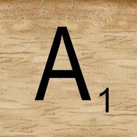 Watercolor illustration of Letter A in scrabble alphabet. Wooden scrabble tiles to compose your own words and phrases. vector
