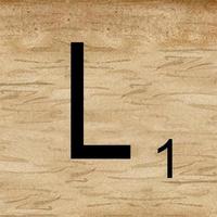 Watercolor illustration of Letter L in scrabble alphabet. Wooden scrabble tiles to compose your own words and phrases. vector