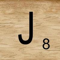 Watercolor illustration of Letter J in scrabble alphabet. Wooden scrabble tiles to compose your own words and phrases. vector