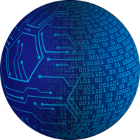 globe de données de technologie moderne png