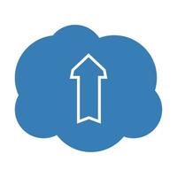 Upload cloud icon. Vector illustration.