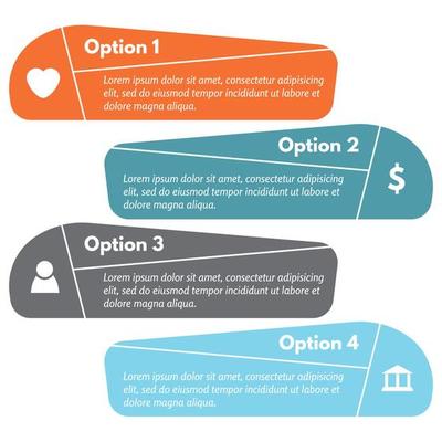Four elements of infographic design with icons. Step by step infographic design template. Vector illustration