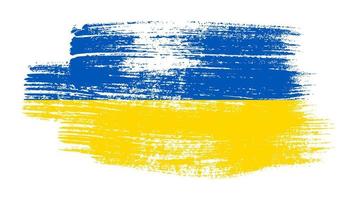 Ukrainian national flag in grunge style. Painted with a brush stroke flag of Ukraine. Vector illustration