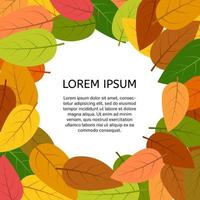 fondo con hojas de otoño con un lugar en el centro para el texto. ilustración vectorial vector